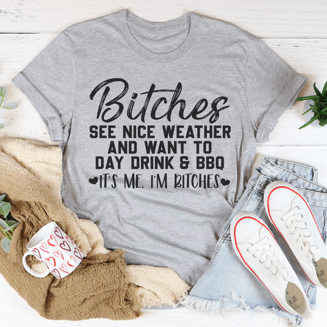 Day Drink & BBQ T-Shirt in various colors, showcasing its soft fabric and durable stitching.