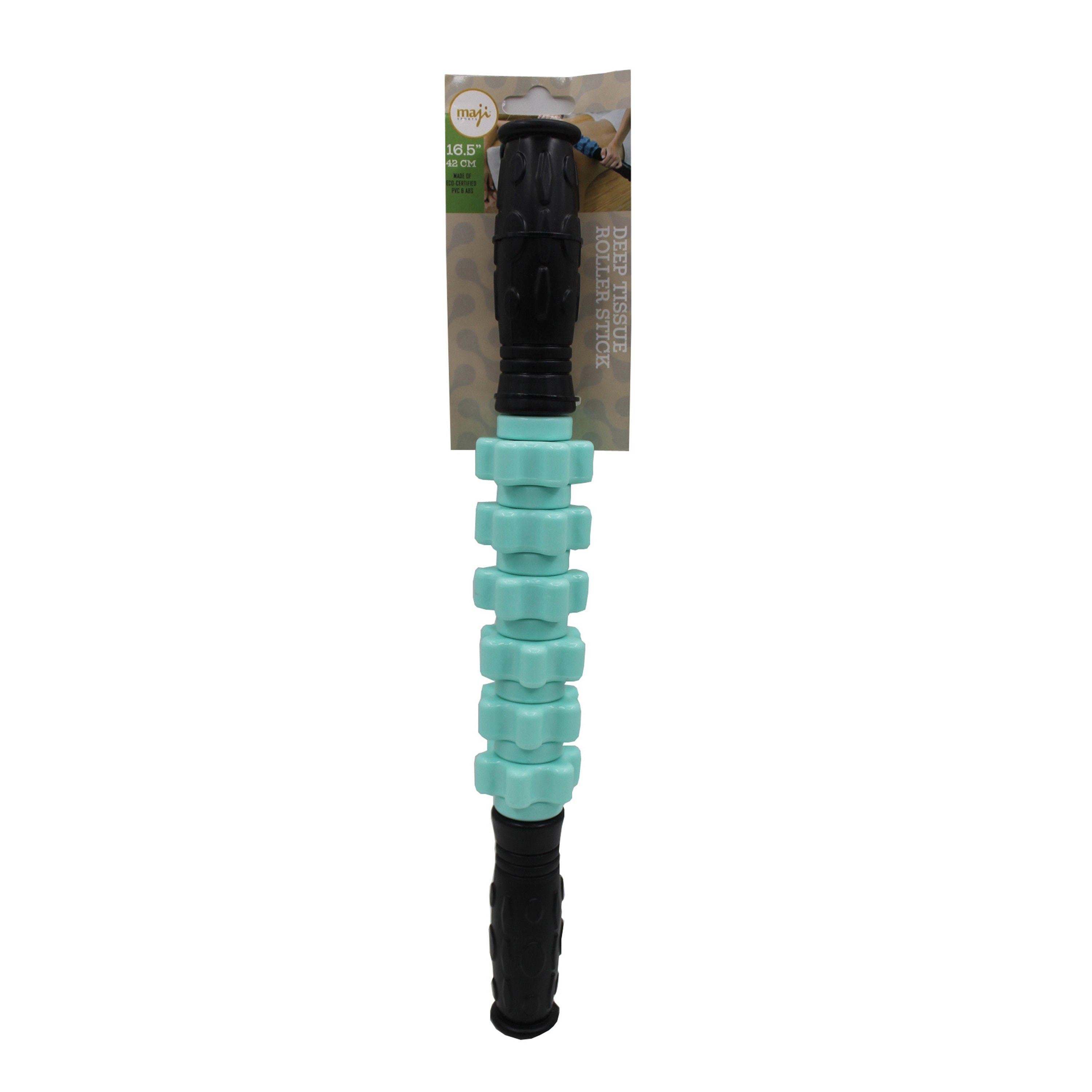 Deep Tissue Massage Stick made of Eco-PVC and ABS with a rubber handle, designed for targeted muscle relief.