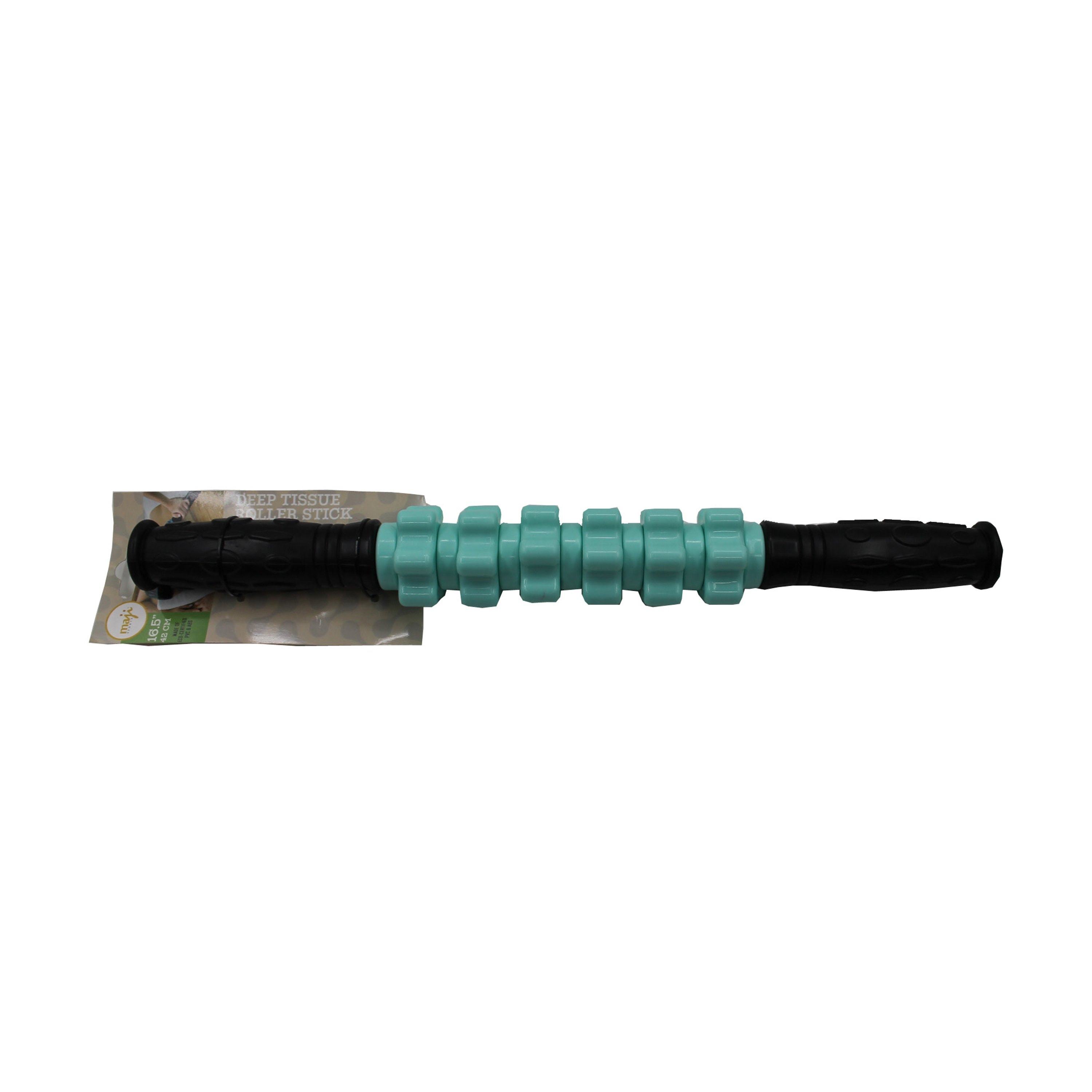 Deep Tissue Massage Stick made of Eco-PVC and ABS with a rubber handle, designed for targeted muscle relief.