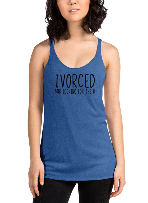 Divorced Black Women Tank Top featuring a racerback design and curved back hem, made from quick-drying Neoteric™ fabric.