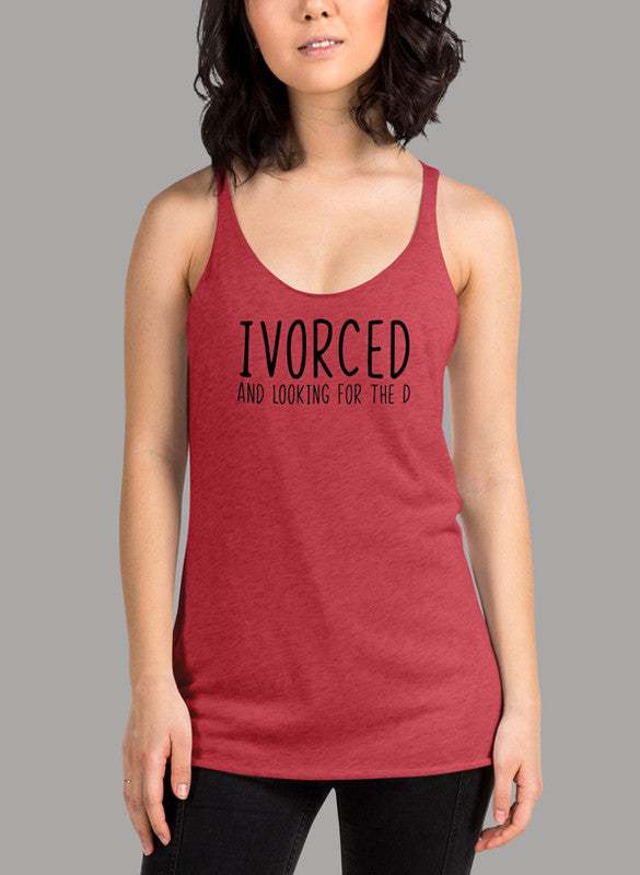 Divorced Black Women Tank Top featuring a racerback design and curved back hem, made from quick-drying Neoteric™ fabric.