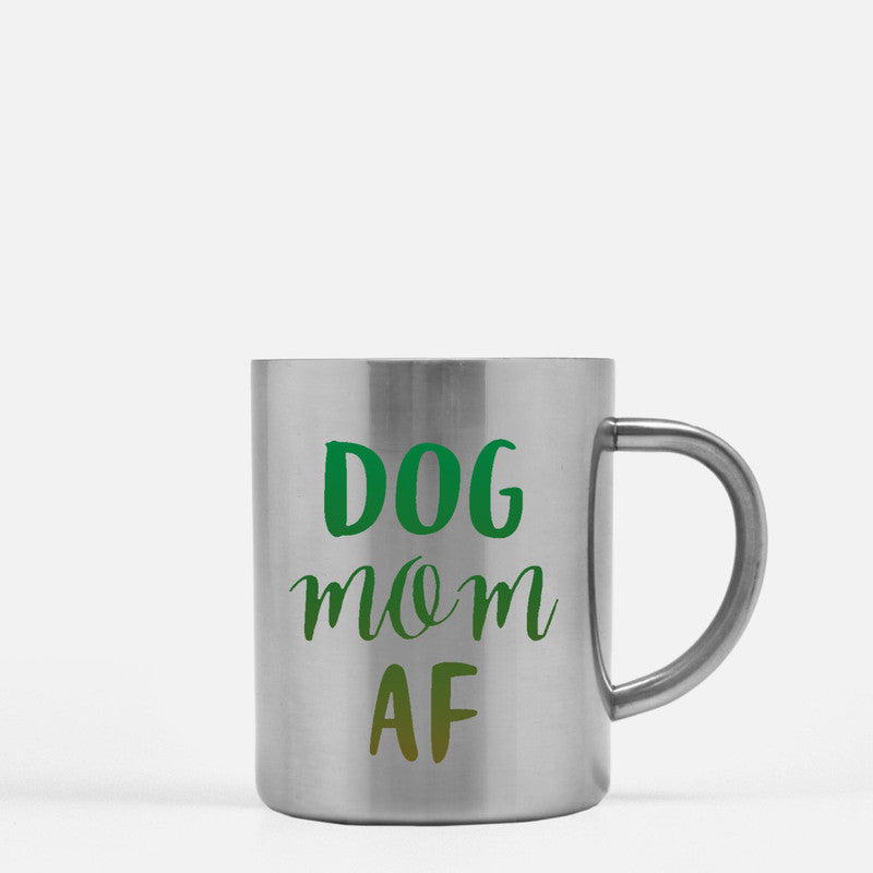 Elegant Dog Mom Af Gold & Silver Mug with a stylish design, perfect for dog lovers.