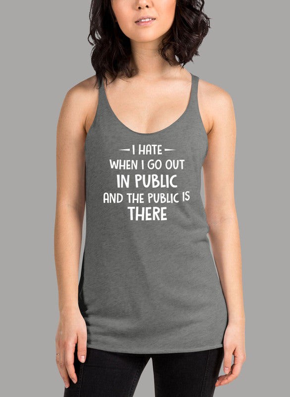 A stylish women's tank top featuring the phrase 'Dont Confuse Education With Intelligent White Women', designed for performance and comfort.