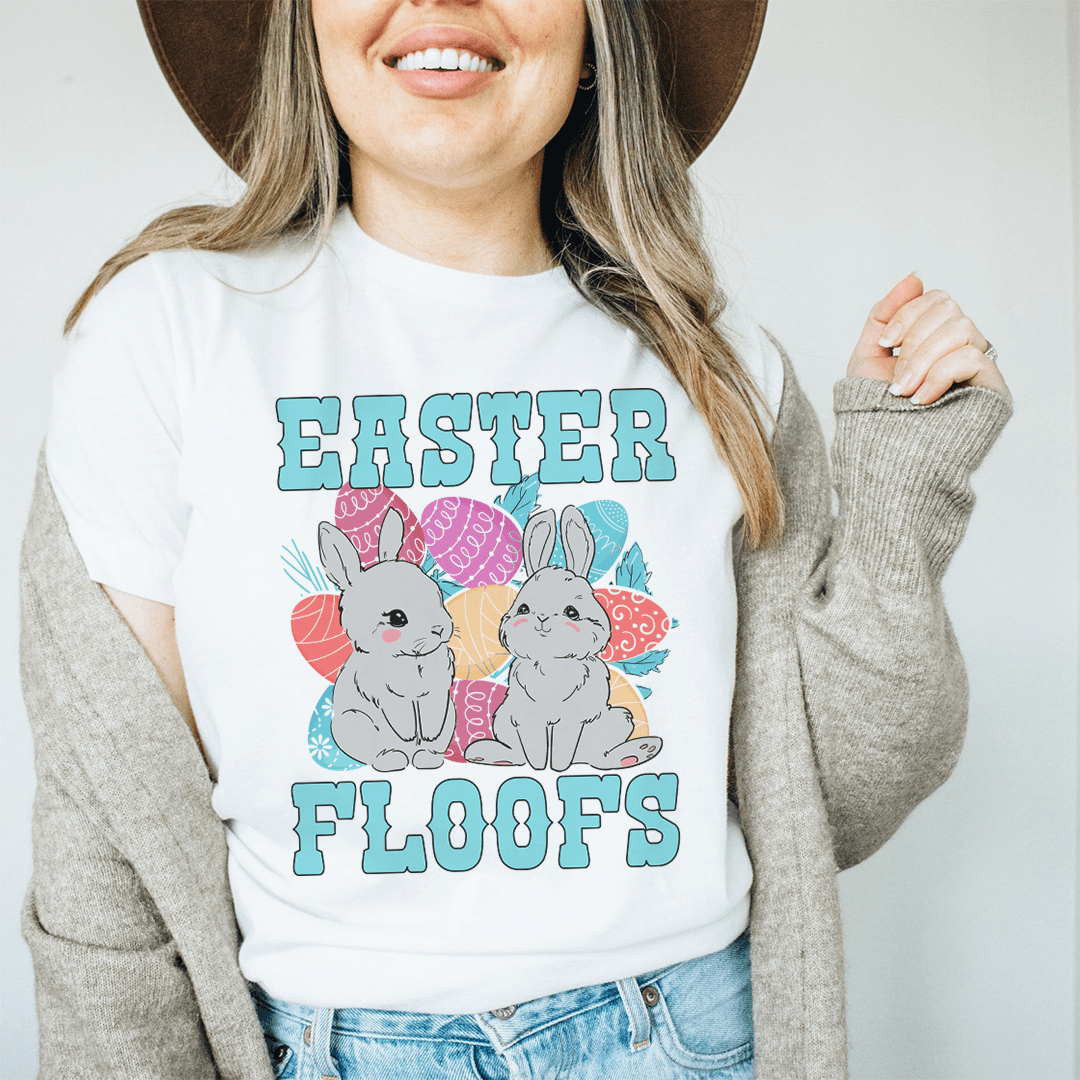 Easter Floofs Tee featuring vibrant colors and soft fabric, perfect for casual wear.