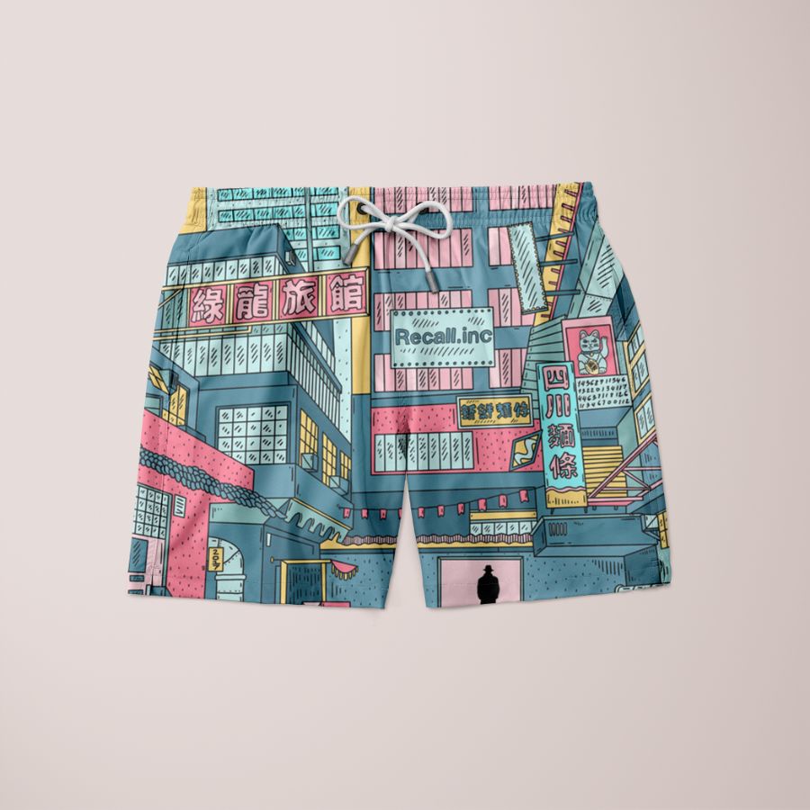 Electric Dream Shorts featuring a unique full print design, made from 100% microfiber, showcasing vibrant colors and a comfortable fit.