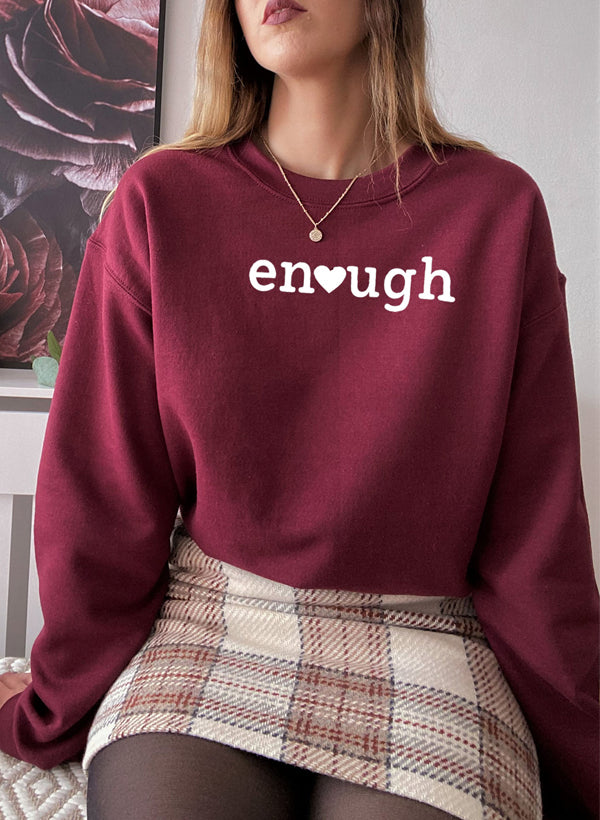 Enough Sweat Shirt featuring unique designs by top artists, made from warm cotton/poly fleece blend.