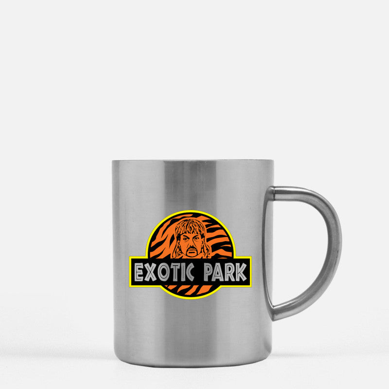 Exotic Park Gold & Silver Mug with elegant gold metallic coating and ceramic design, perfect for beverages.