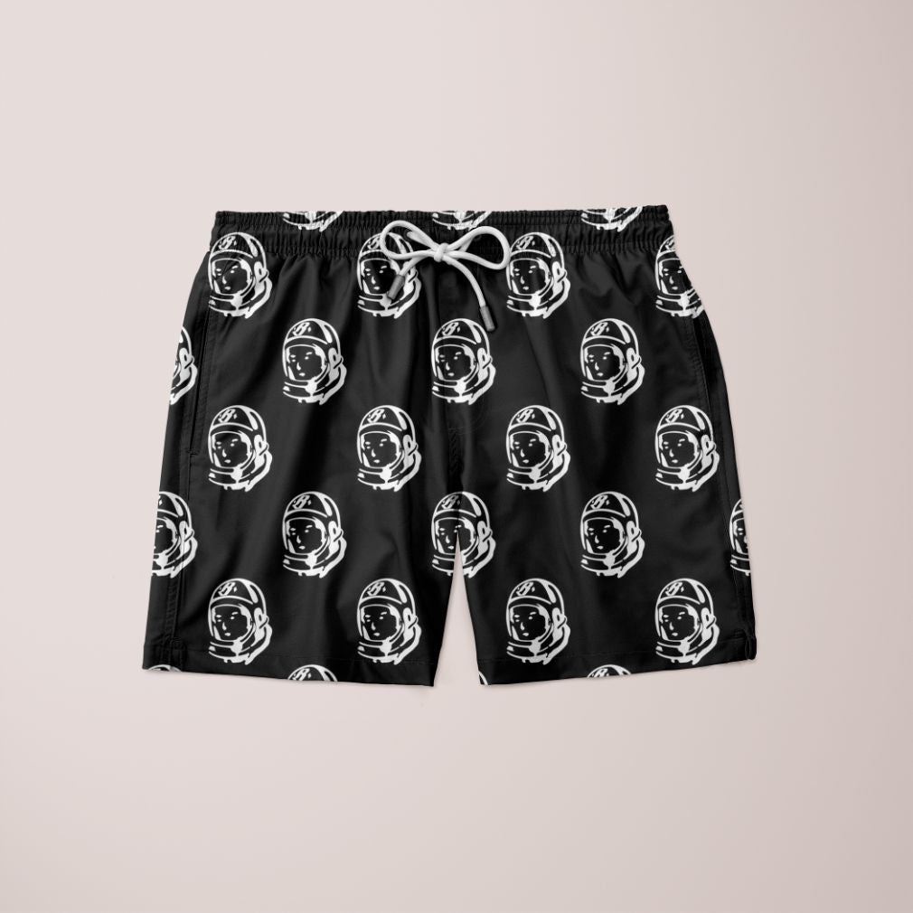 A pair of stylish Face Pattern Shorts featuring a unique full print design, made from 100% microfiber, showcasing vibrant colors and a comfortable fit.