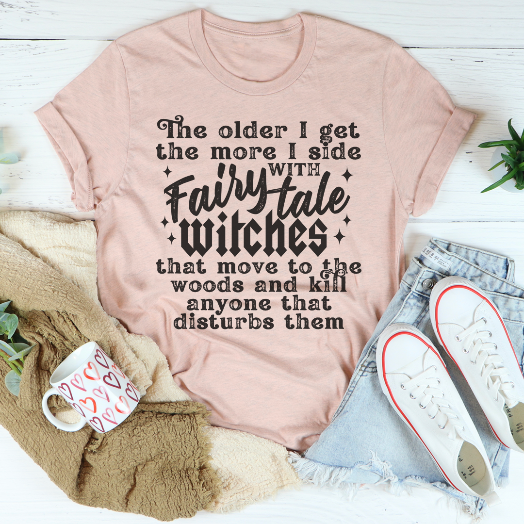 Fairytale Witches T-Shirt featuring whimsical design, made from soft ring-spun cotton with durable stitching.