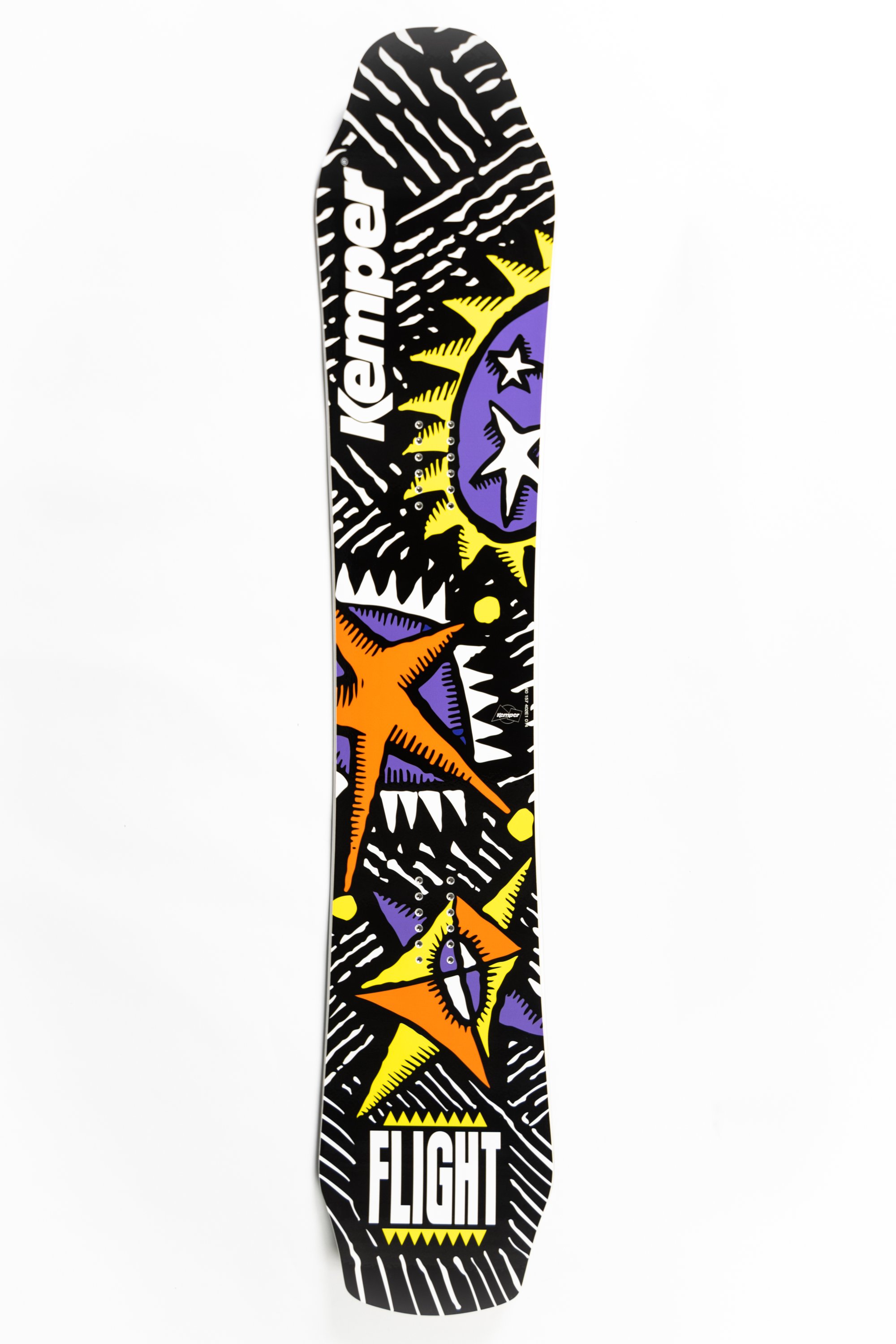 Flight 1990/1991 snowboard showcasing its skate-inspired design and features.