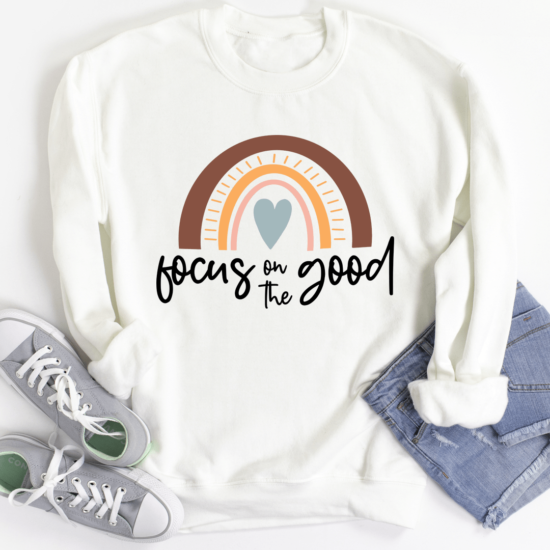 Focus On The Good sweats featuring unique designs by top artists, made from cozy cotton/poly fleece blend.