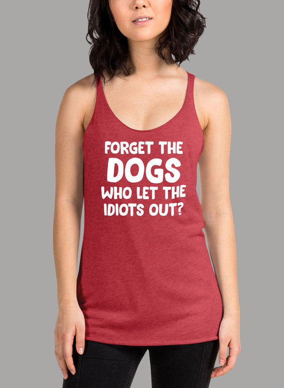 Forget The DOGS Women Tank Top in stylish design with racer back and curved hem, made from quick-drying fabric.