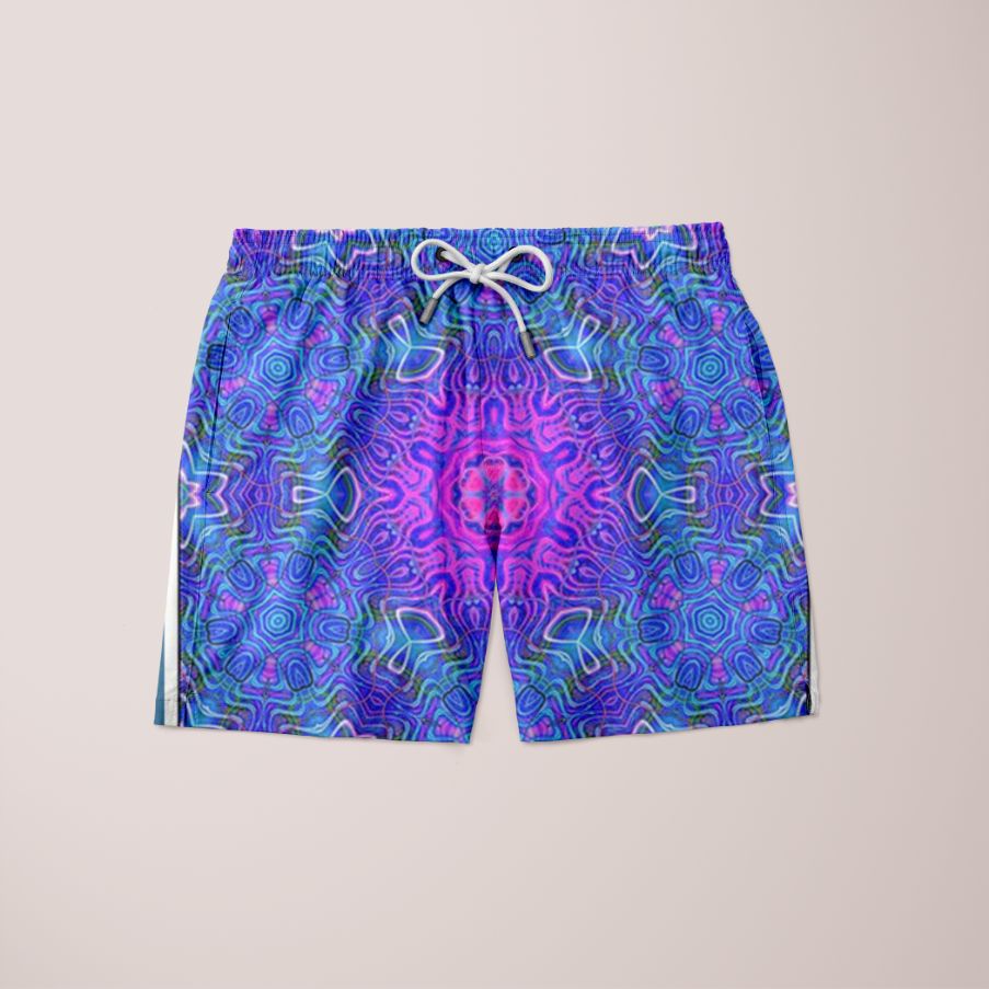 Franklin's Key Shorts featuring a unique full print design, made from 100% microfiber, showcasing vibrant colors and a comfortable fit.