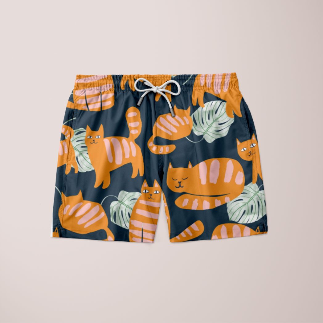 Frormo Shorts featuring a unique full print design, made from 100% microfiber, showcasing vibrant colors and a stylish mirrored back.