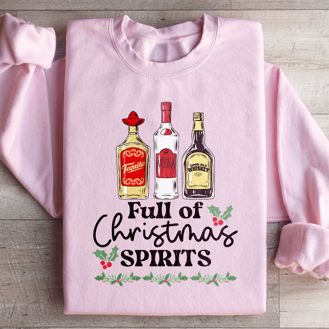 Cozy Full Of Christmas Spirits sweats featuring festive designs, perfect for winter wear.