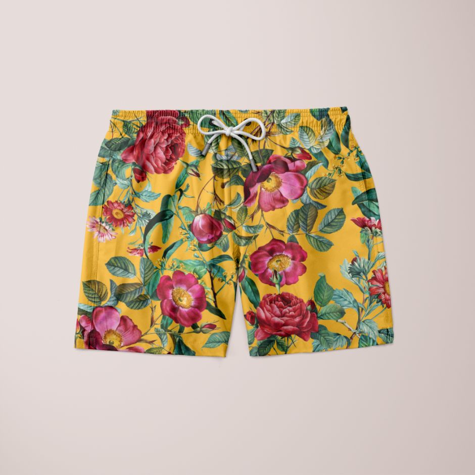 Fumio Shorts featuring a unique full print design, made from 100% microfiber, showcasing a stylish and comfortable fit.