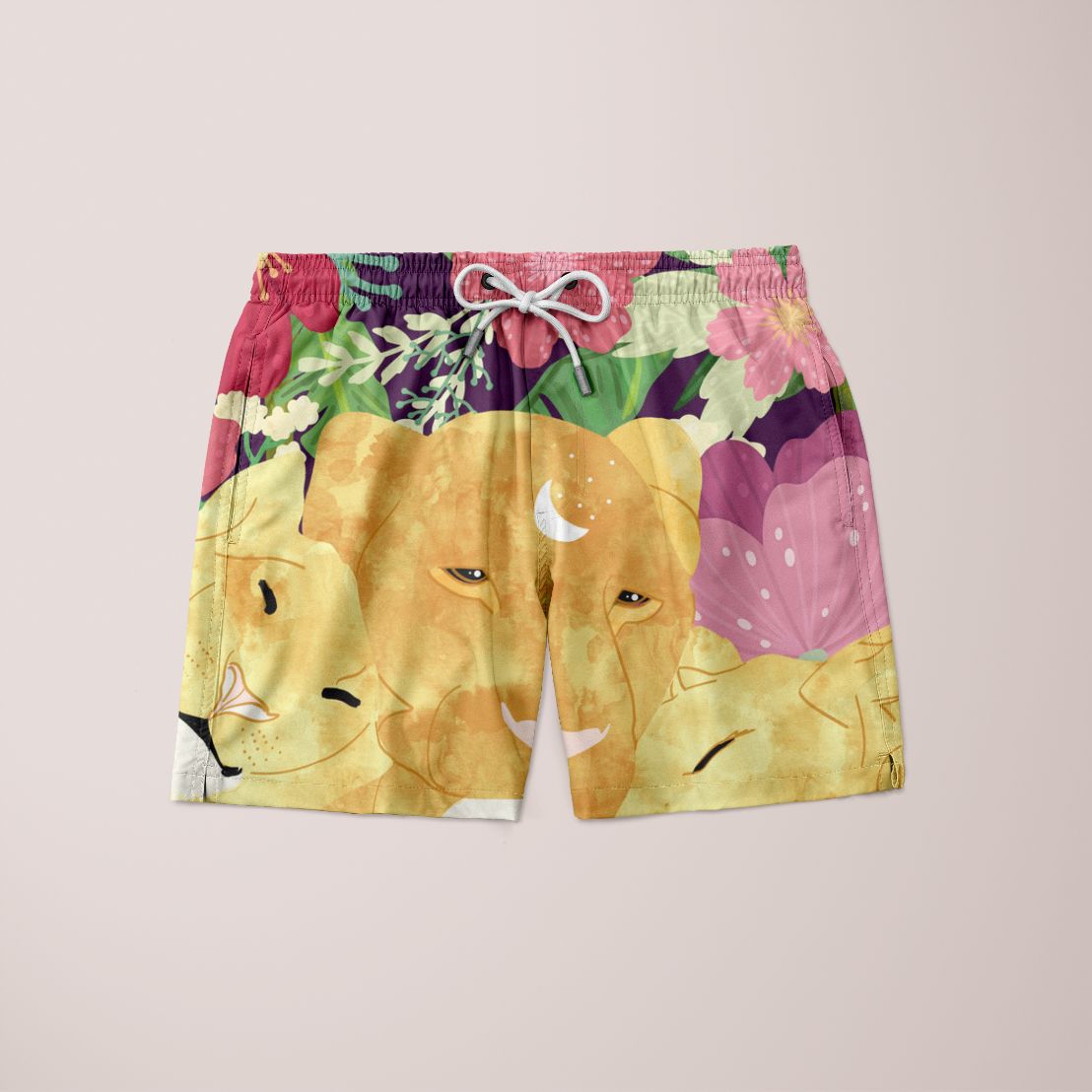 Gildell Shorts featuring a unique full print design, made from 100% microfiber, showcasing vibrant colors and a stylish fit.