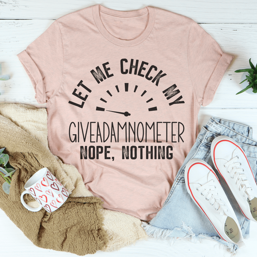 Giveadamnometer Tee made from soft ring-spun cotton, featuring double stitching for durability and a stylish design.