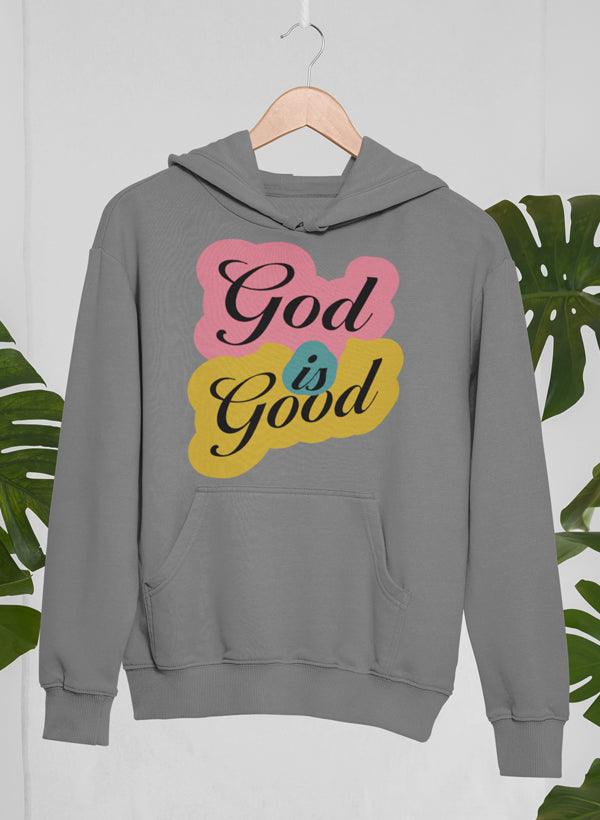 A cozy God Is Good Hoodie featuring a unique design by top artists, made from a warm cotton/poly fleece blend.