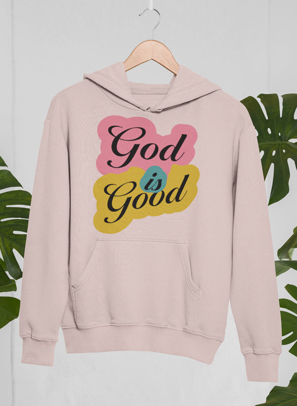 A cozy God Is Good Hoodie featuring a unique design by top artists, made from a warm cotton/poly fleece blend.