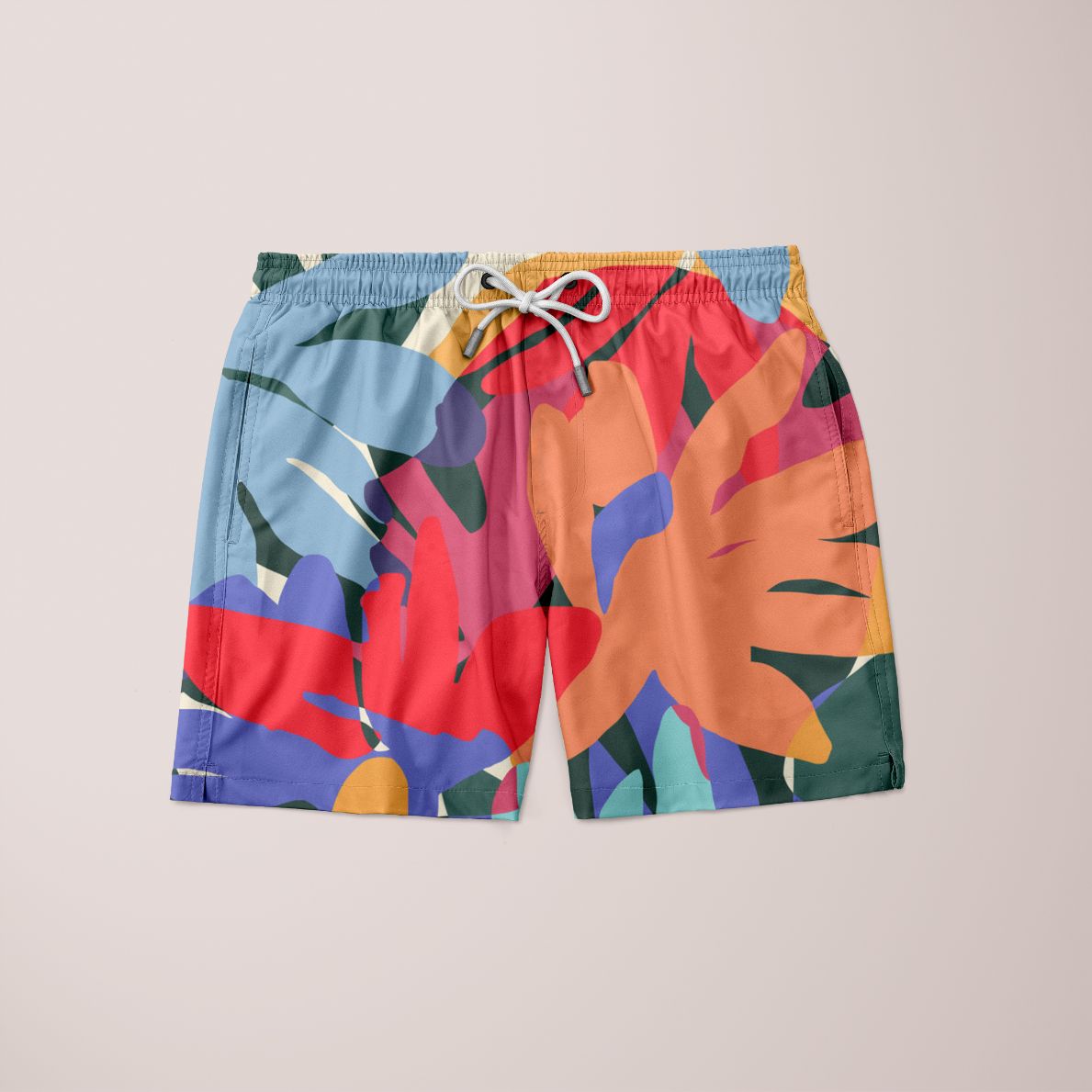 Gonurig Shorts featuring a unique full print design, made from 100% microfiber, showcasing vibrant colors and a mirrored back.