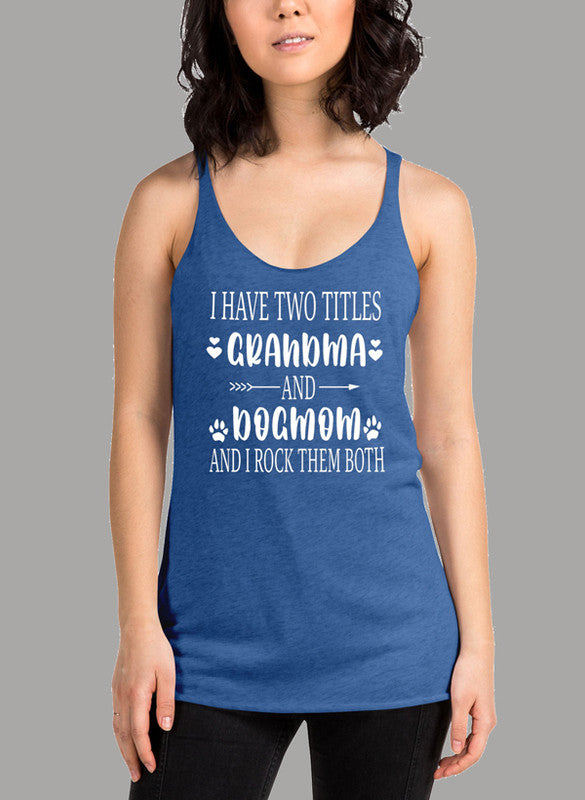 Grandma Dogmom Women's Tank Top featuring a girlie fit and racer back style, made from quick-drying Neoteric™ fabric.