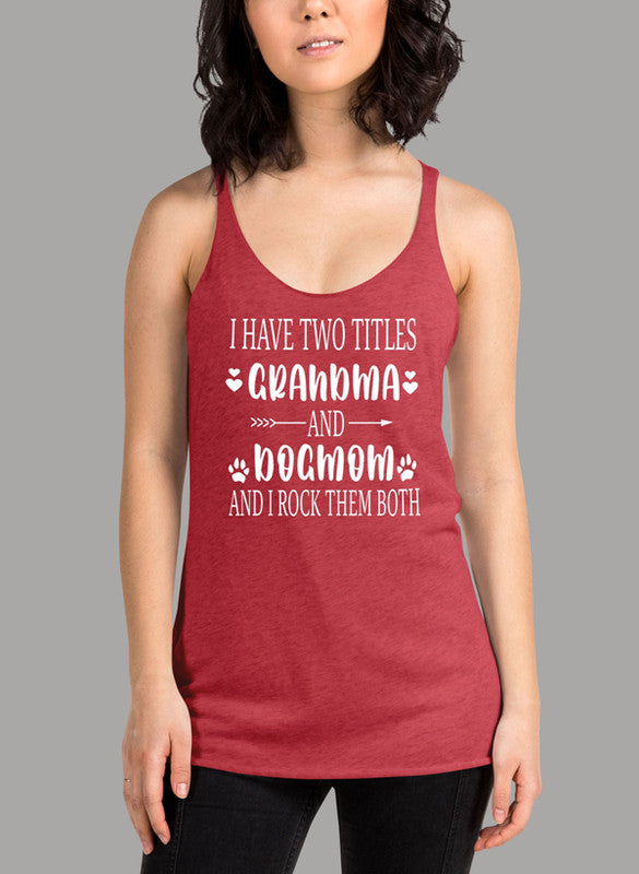 Grandma Dogmom Women's Tank Top featuring a girlie fit and racer back style, made from quick-drying Neoteric™ fabric.