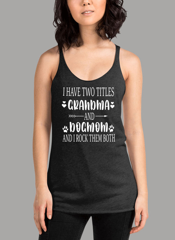 Grandma Dogmom Women's Tank Top featuring a girlie fit and racer back style, made from quick-drying Neoteric™ fabric.