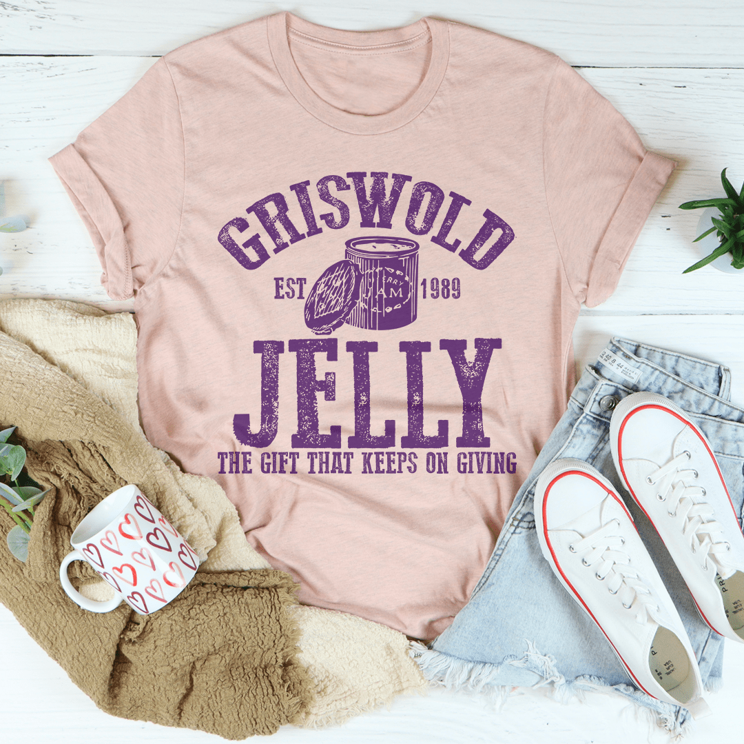 Griswold Jelly Co Tee in various colors, showcasing its soft cotton fabric and durable stitching.