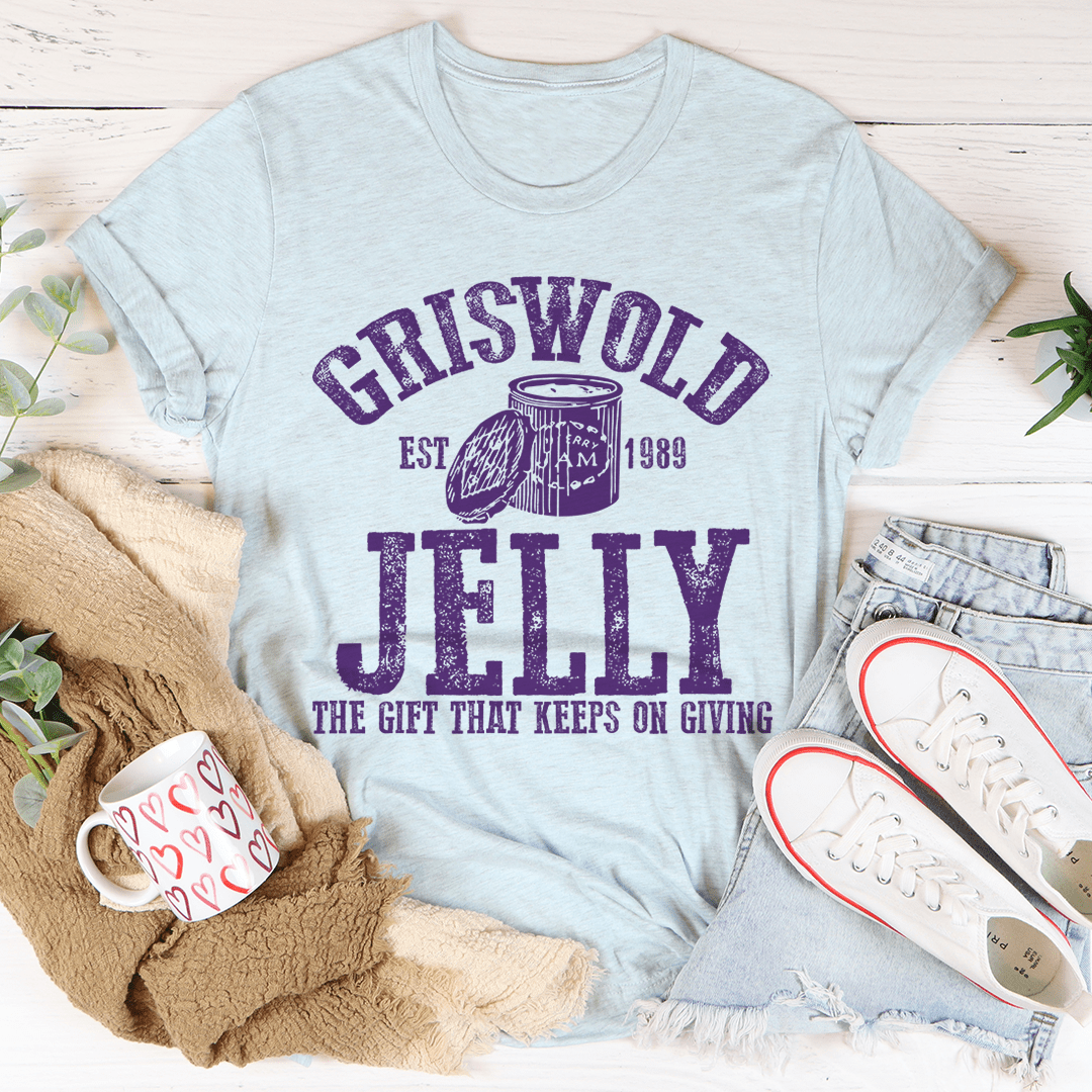 Griswold Jelly Co Tee in various colors, showcasing its soft cotton fabric and durable stitching.