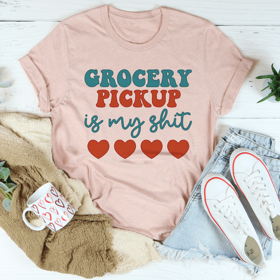 Grocery Pickup Tee in various colors, showcasing its soft fabric and durable stitching.