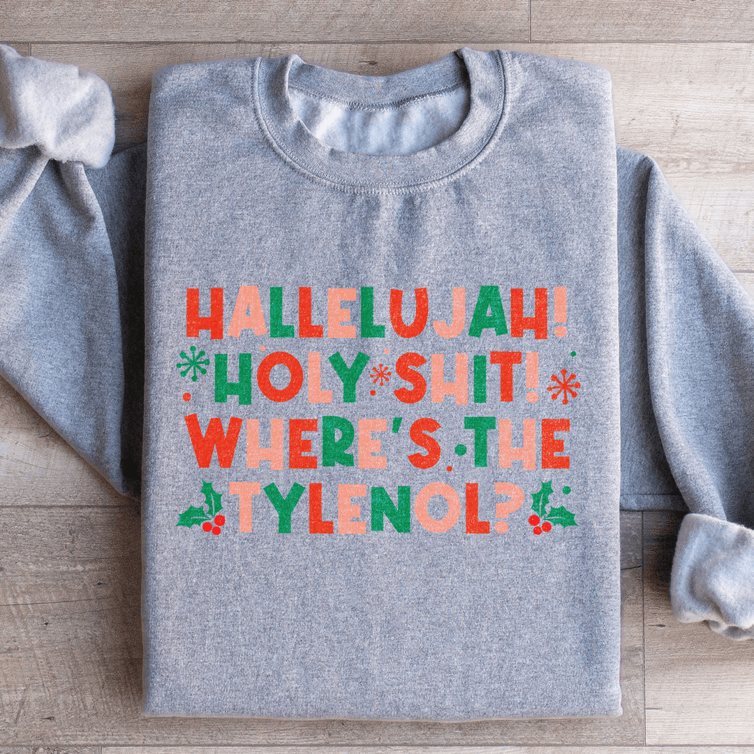 Hallelujah Christmas sweats featuring a cozy fleece design, perfect for winter wear.