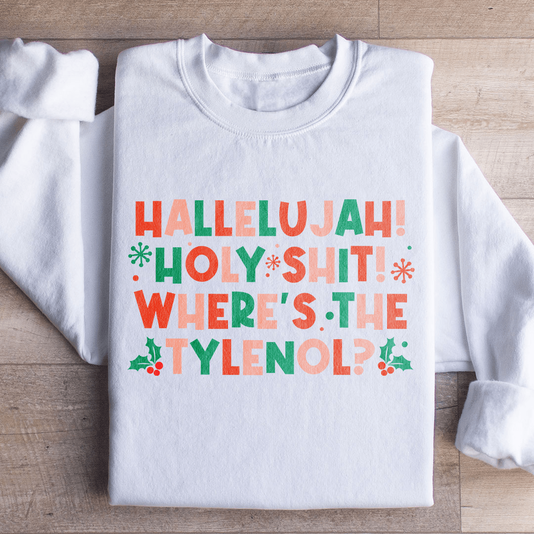 Hallelujah Christmas sweats featuring a cozy fleece design, perfect for winter wear.