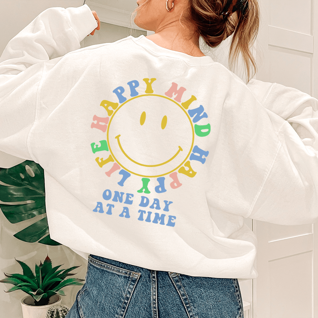 Happy Mind Happy Life sweats featuring unique designs by top artists, made from cozy cotton/poly fleece blend.