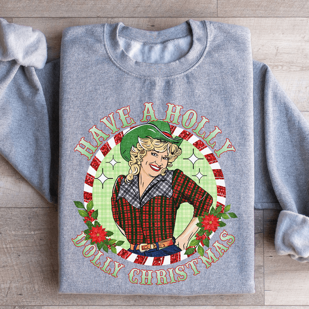 Cozy 'Have A Holly Christmas' sweats featuring festive designs by top artists, made from warm cotton/poly fleece blend.