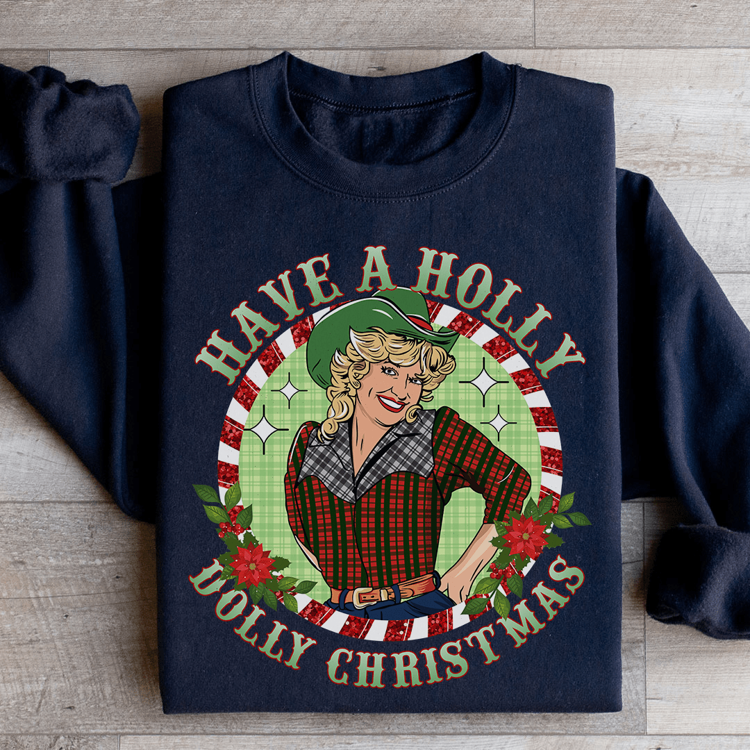 Cozy 'Have A Holly Christmas' sweats featuring festive designs by top artists, made from warm cotton/poly fleece blend.