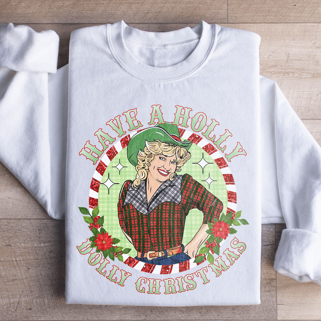 Cozy 'Have A Holly Christmas' sweats featuring festive designs by top artists, made from warm cotton/poly fleece blend.