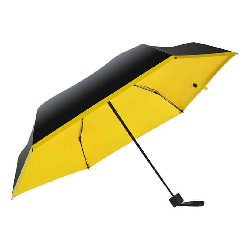 High Quality Mini Pocket Umbrella in various colors including pink, blue, green, yellow, and black, showcasing its compact design.