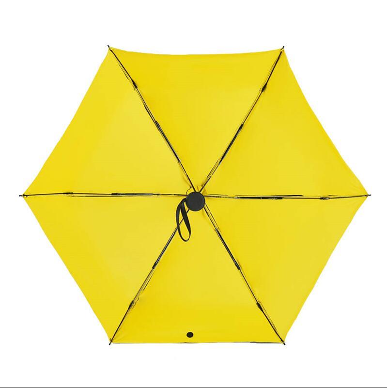 High Quality Mini Pocket Umbrella in various colors including pink, blue, green, yellow, and black, showcasing its compact design.