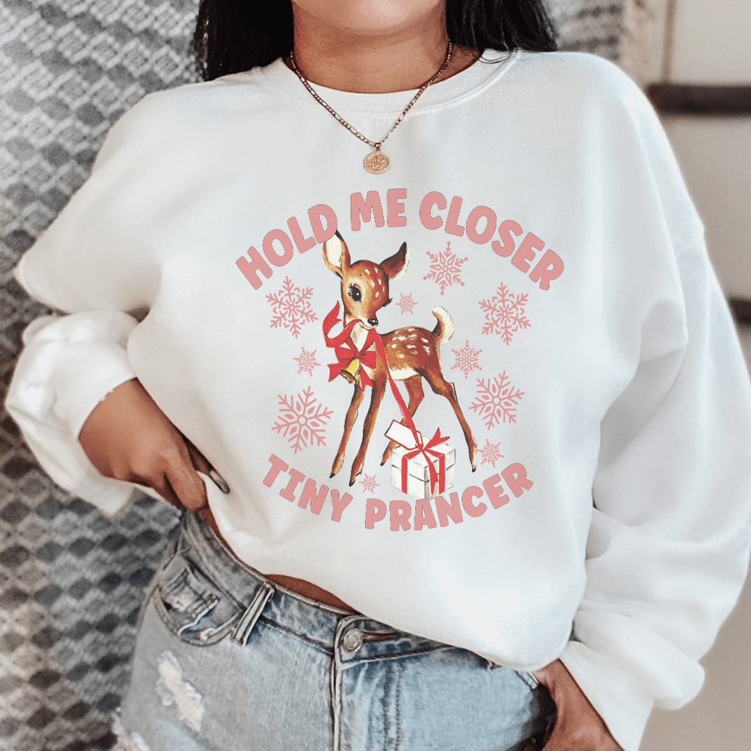 Hold Me Closer Tiny Prancer hoodie featuring a cozy fleece lining and adjustable cuffs, designed by top artists.