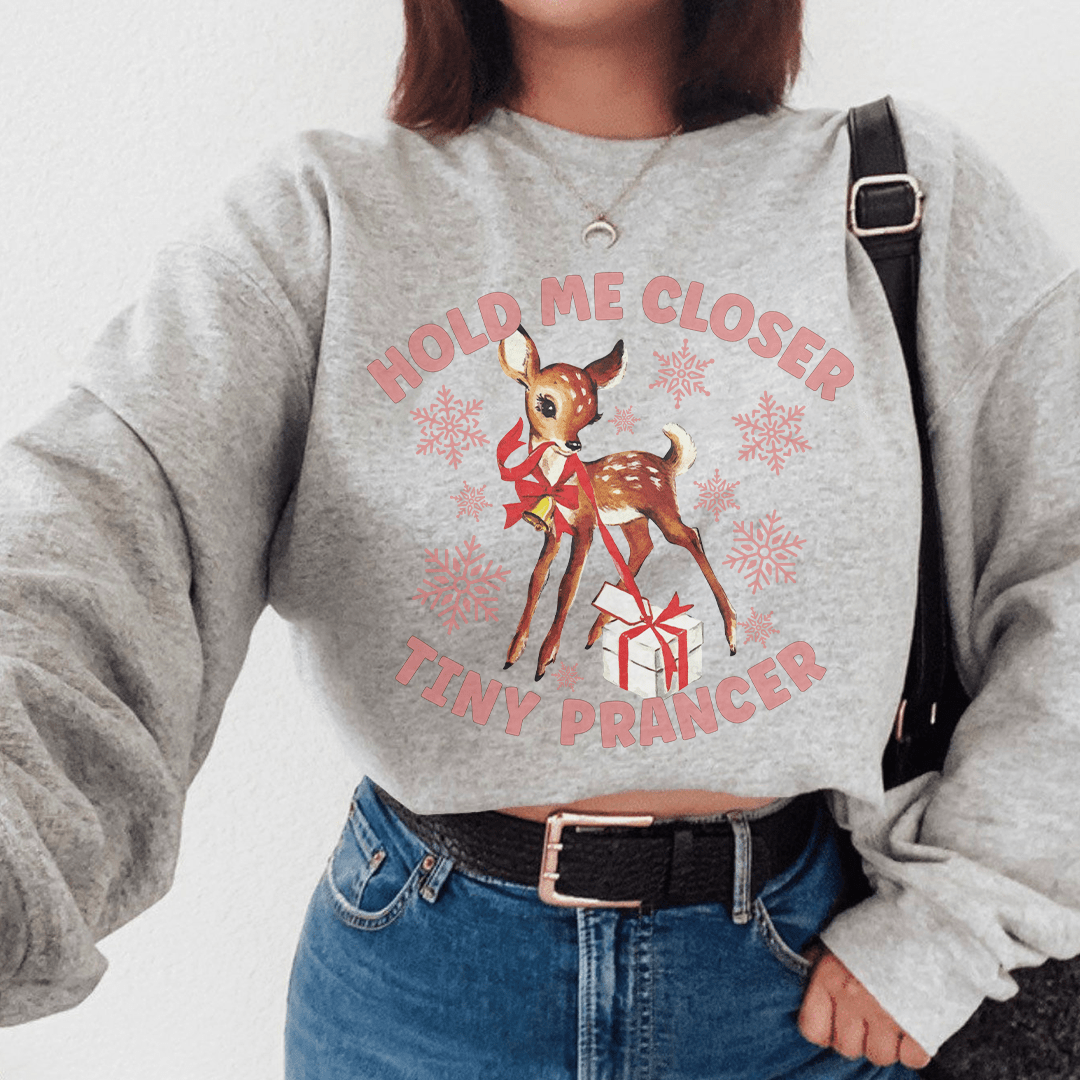 Hold Me Closer Tiny Prancer hoodie featuring a cozy fleece lining and adjustable cuffs, designed by top artists.