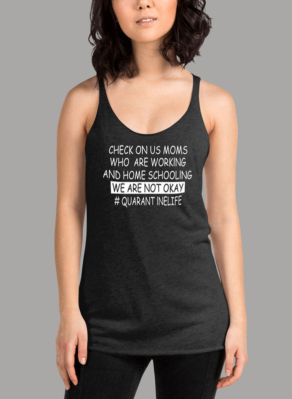 Homeschool Mama Women's Tank Top in a stylish girlie fit with racer back design, showcasing its Neoteric™ fabric and curved back hem.