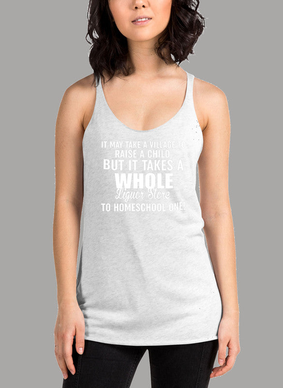 Homeschool Mom 1 Women's Tank Top in a stylish girlie fit with racer back design, showcasing its comfortable curved back hem and vibrant color options.