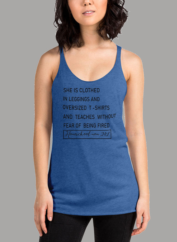 Black women's tank top with racerback design, featuring 'Homeschool Mom' text, made from quick-drying fabric.