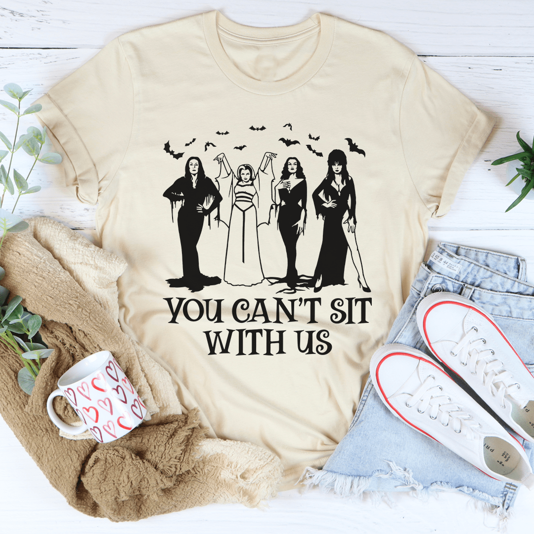 Horror Divas You Can't Sit With Us Tee featuring a playful graphic design on a soft cotton fabric.