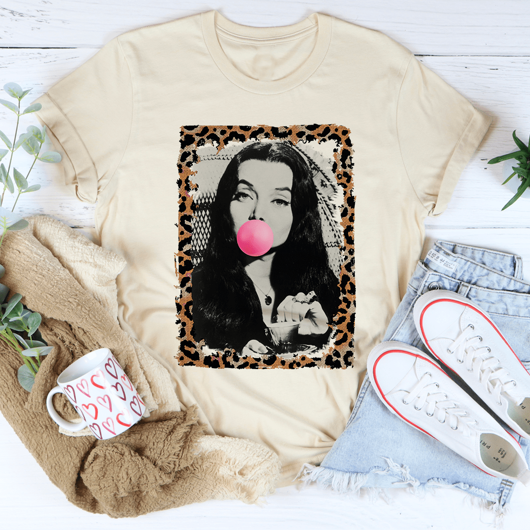 Horror Queen Bubble Gum Tee featuring vibrant colors and unique graphics on a soft cotton fabric.