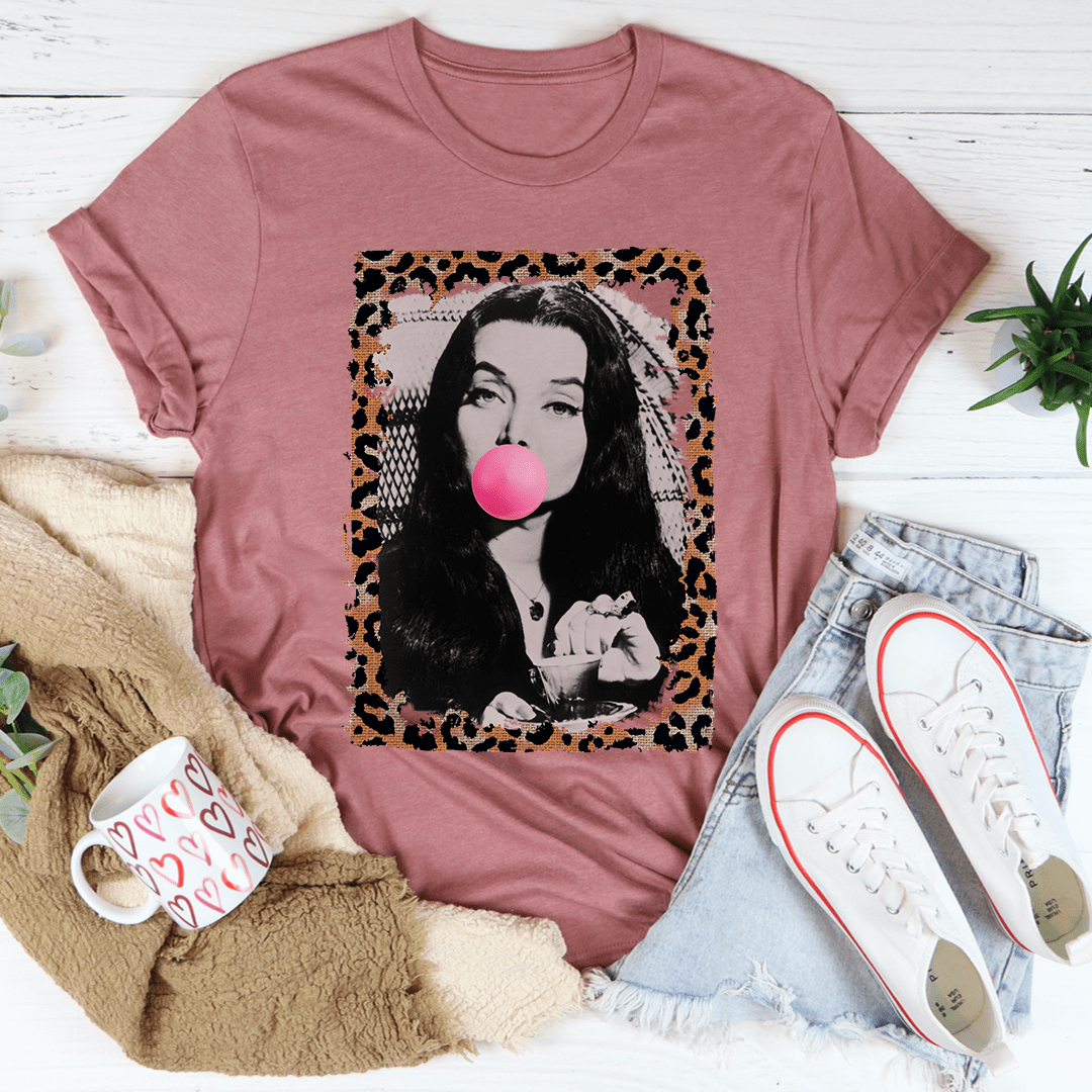 Horror Queen Bubble Gum Tee featuring vibrant colors and unique graphics on a soft cotton fabric.