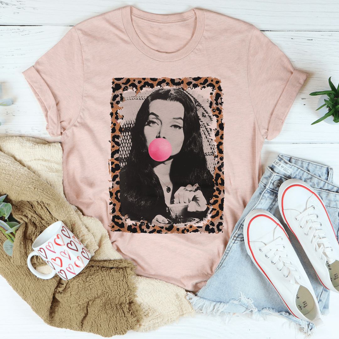 Horror Queen Bubble Gum Tee featuring vibrant colors and unique graphics on a soft cotton fabric.