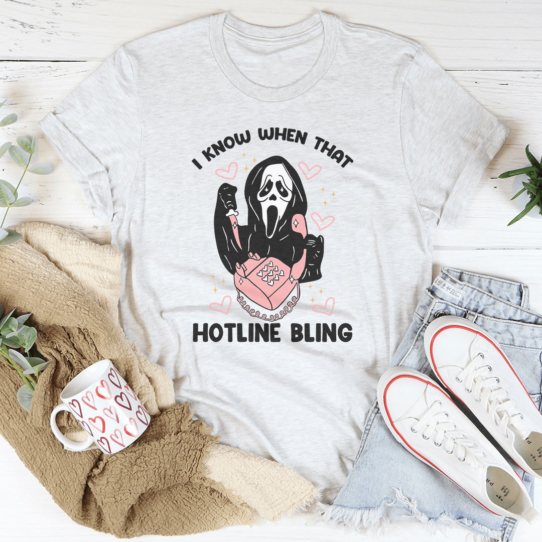 Hotline Bling Tee made of soft ring-spun cotton with double stitching, available in various colors.