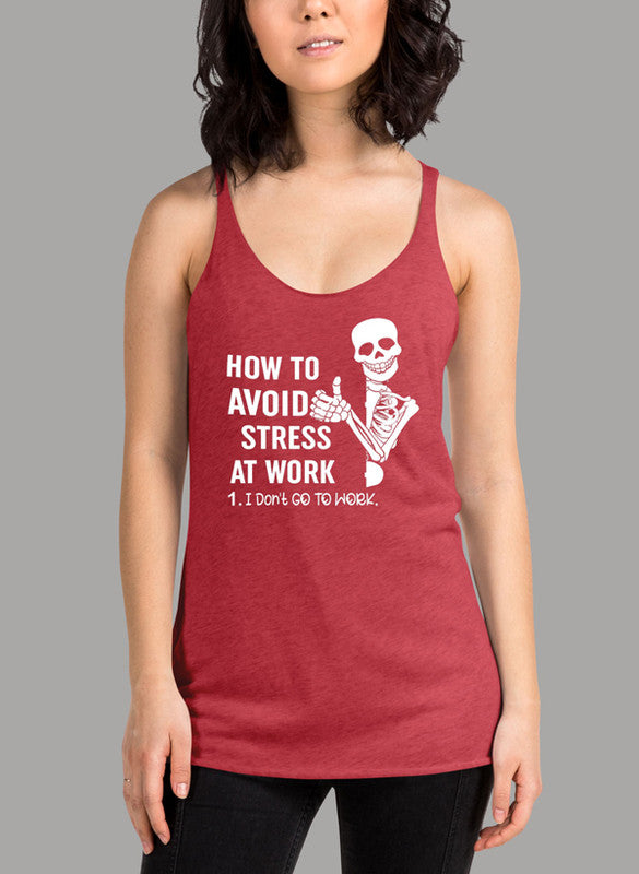 A stylish How To Avoid Stress Women's Tank Top featuring a racer back design and curved hem, made from quick-drying Neoteric™ fabric.